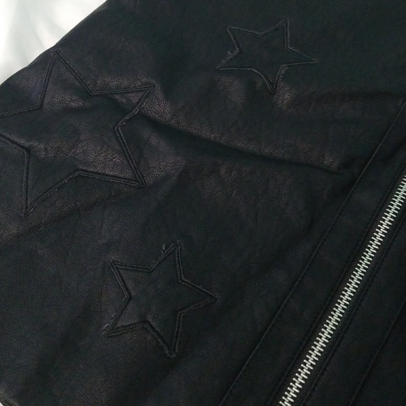 Forever21 Leather skirt with stars size M Black - Picture 4 of 5
